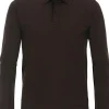 CASA MODA comfort fit polo lange mouw, donkerbruin