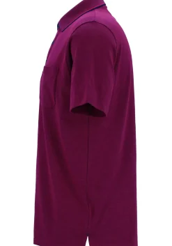 CASA MODA comfort fit poloshirt, donkerroze met blauw melange