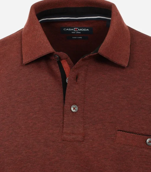 CASA MODA comfort fit polo lange mouw, rood