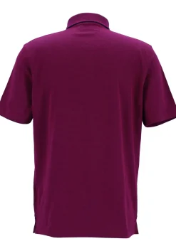 CASA MODA comfort fit poloshirt, donkerroze met blauw melange
