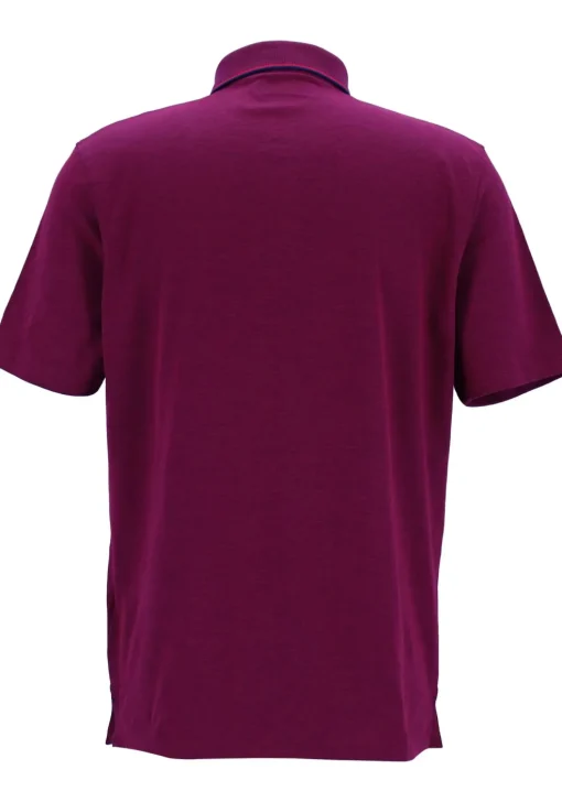 CASA MODA comfort fit poloshirt, donkerroze met blauw melange