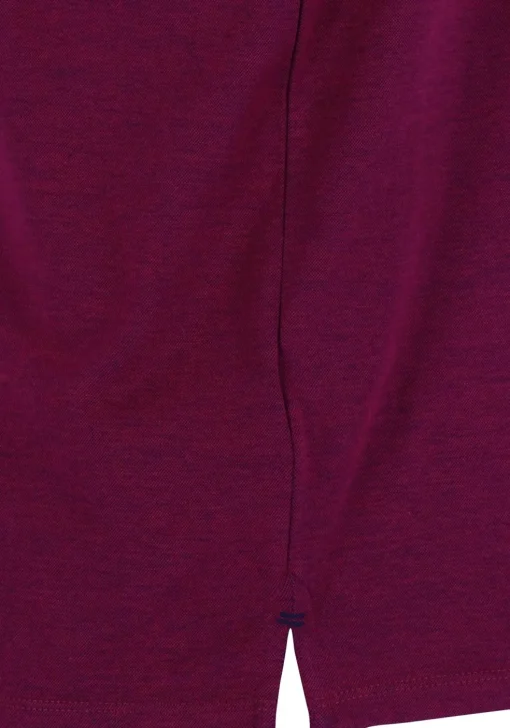 CASA MODA comfort fit poloshirt, donkerroze met blauw melange