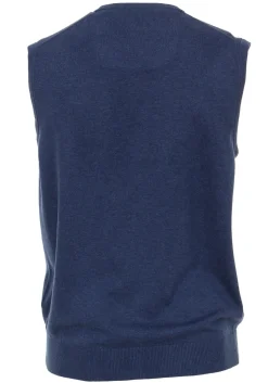 CASA MODA heren spencer katoen, V-hals, blauw