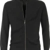 CASA MODA heren vest katoen, met rits, antraciet grijs