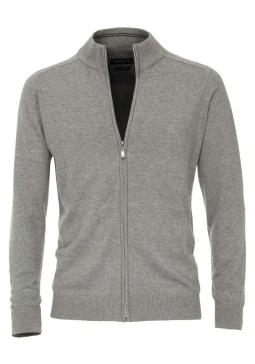 CASA MODA heren vest katoen, met rits, grijs