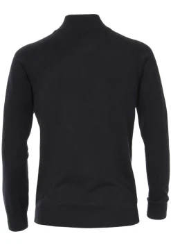 CASA MODA heren vest katoen, met rits, marine blauw