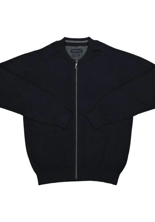 CASA MODA heren vest katoen, met rits, donkerblauw
