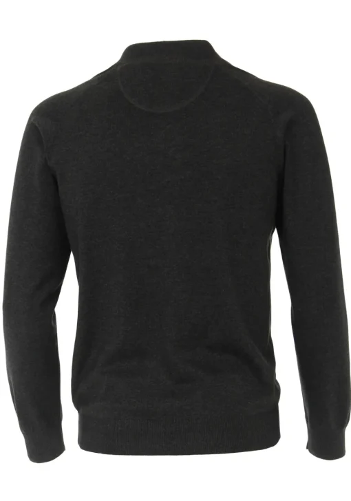 CASA MODA heren vest katoen, met rits, antraciet grijs