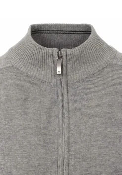 CASA MODA heren vest katoen, met rits, grijs