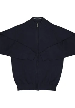 CASA MODA heren vest katoen, met rits, marine blauw