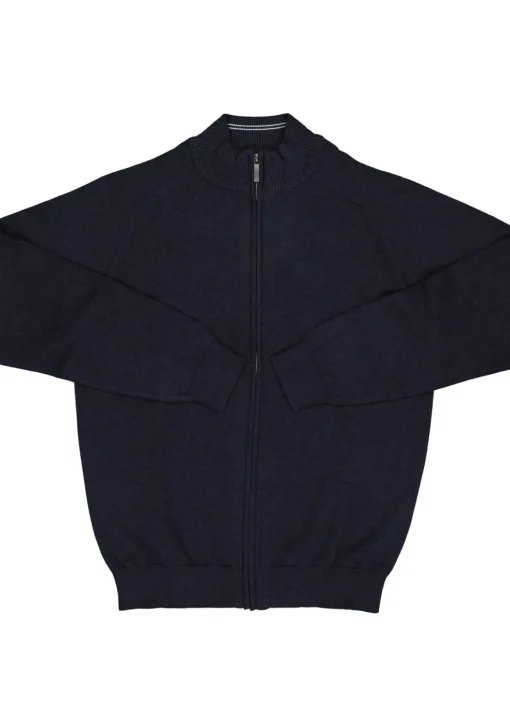 CASA MODA heren vest katoen, met rits, marine blauw