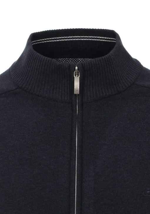 CASA MODA heren vest katoen, met rits, marine blauw