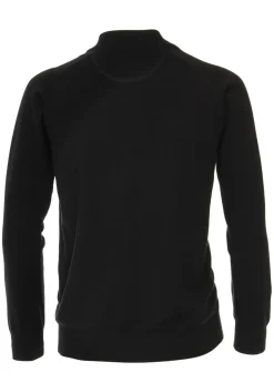CASA MODA heren vest katoen, met rits, zwart