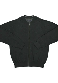 CASA MODA heren vest katoen, met rits, antraciet grijs
