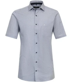CASA MODA modern fit overhemd, korte mouw, popeline, blauw dessin