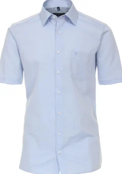 CASA MODA modern fit overhemd, korte mouw, popeline, blauw