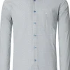 CASA MODA modern fit overhemd, popeline, groen met blauw en wit dessin