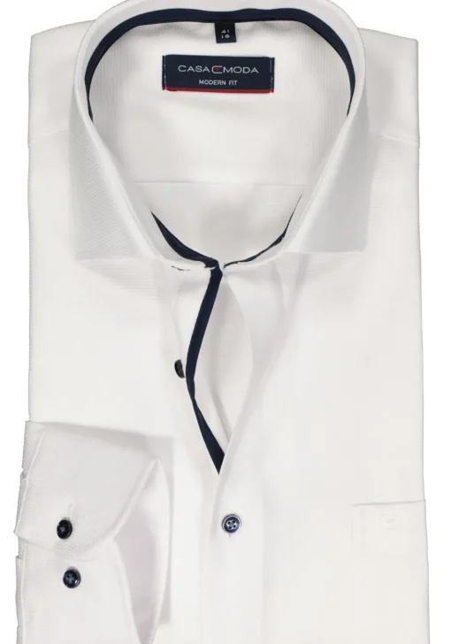 CASA MODA modern fit overhemd, dobby, wit