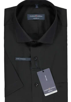 CASA MODA modern fit overhemd, korte mouw, zwart