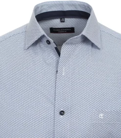 CASA MODA modern fit overhemd, korte mouw, popeline, blauw dessin