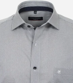 CASA MODA modern fit overhemd, popeline, bruin dessin