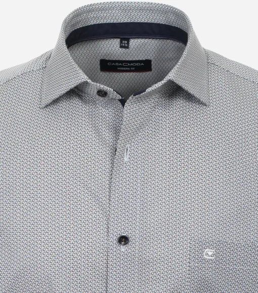 CASA MODA modern fit overhemd, popeline, bruin dessin