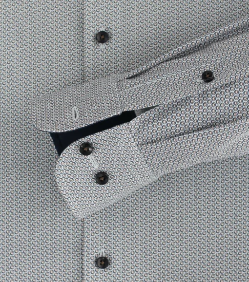 CASA MODA modern fit overhemd, popeline, bruin dessin