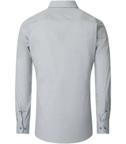 CASA MODA modern fit overhemd, popeline, groen met blauw en wit dessin