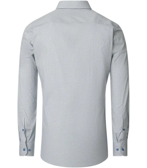 CASA MODA modern fit overhemd, popeline, groen met blauw en wit dessin
