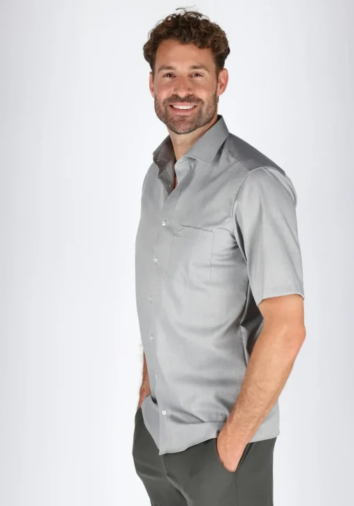 CASA MODA modern fit overhemd, korte mouw, grijs