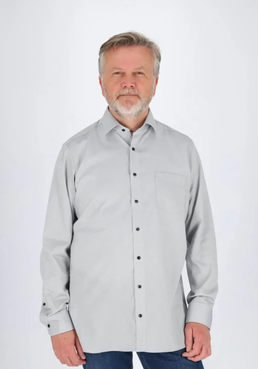 CASA MODA modern fit overhemd, dobby, grijs