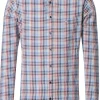 CASA MODA Sport casual fit overhemd, dobby, wit met rood, blauw en groen geruit
