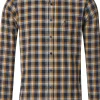 CASA MODA Sport casual fit overhemd, flanel, blauw met wit en oranje geruit