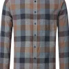 CASA MODA Sport casual fit overhemd, flanel, blauw, bruin, beige geruit