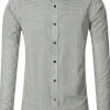 CASA MODA Sport casual fit overhemd, popeline, wit met blauw en geel dessin