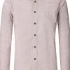 CASA MODA Sport casual fit overhemd, popeline, wit met rood en beige dessin