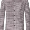 CASA MODA Sport casual fit overhemd, dobby, blauw met wit en rood geruit