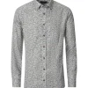 CASA MODA Sport casual fit overhemd, twill, beige met blauw en groen dessin