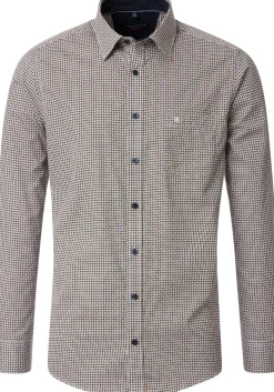 CASA MODA Sport casual fit overhemd, twill, geel dessin