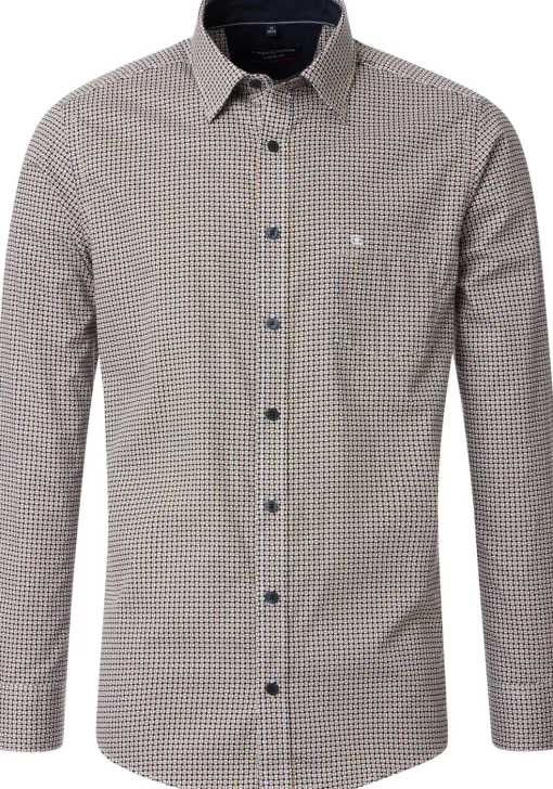 CASA MODA Sport casual fit overhemd, twill, geel dessin