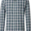 CASA MODA Sport casual fit overhemd, twill, groen met blauw, beige en wit geruit
