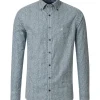 CASA MODA Sport casual fit overhemd, twill, wit met blauw en groen dessin