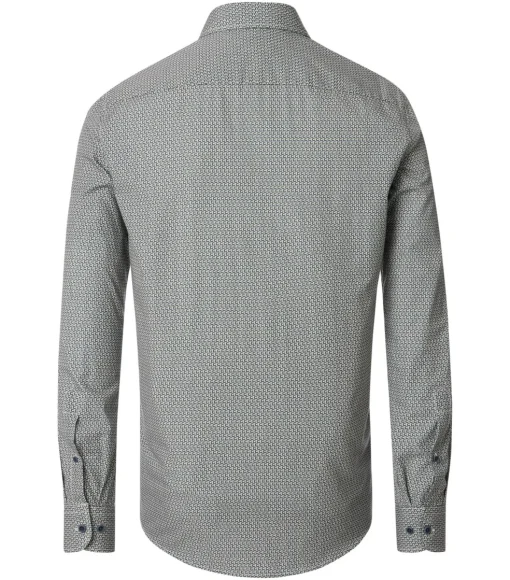 CASA MODA Sport casual fit overhemd, popeline, groen dessin