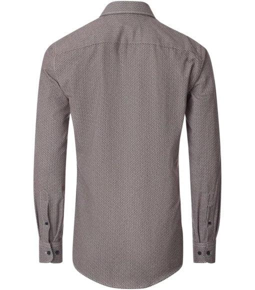 CASA MODA Sport casual fit overhemd, flanel, bruin dessin
