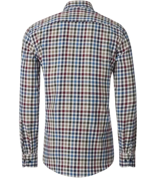 CASA MODA Sport casual fit overhemd, flanel, rood geruit