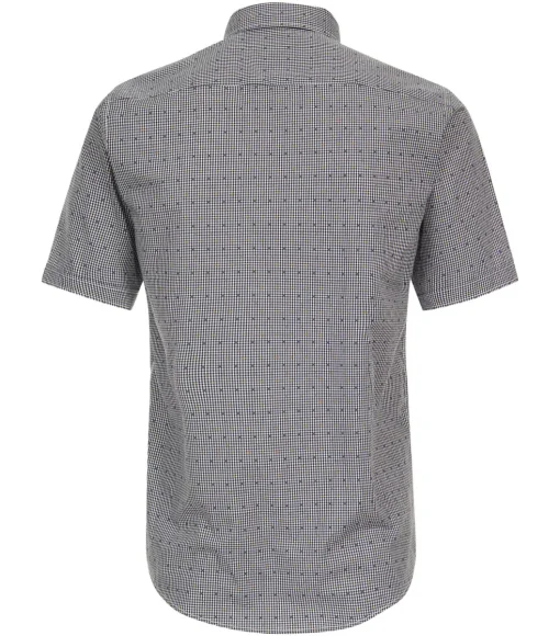 CASA MODA Sport casual fit overhemd, korte mouw, fil a fil, blauw met wit geruit