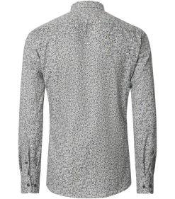 CASA MODA Sport casual fit overhemd, twill, beige met blauw en groen dessin