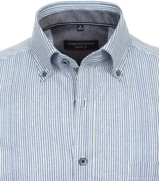 CASA MODA Sport casual fit overhemd, popeline, blauw gestreept
