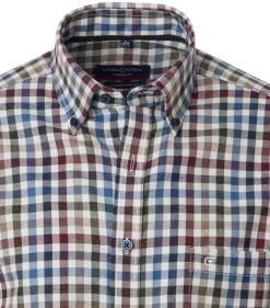 CASA MODA Sport casual fit overhemd, flanel, rood geruit