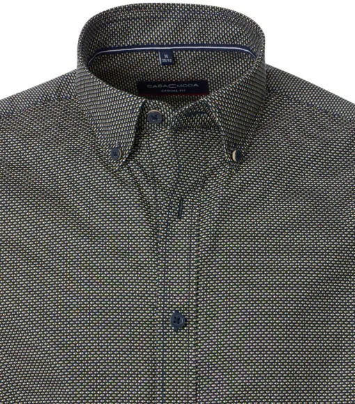 CASA MODA Sport casual fit overhemd, popeline, blauw dessin